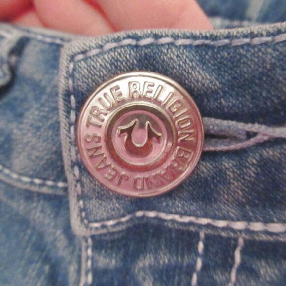 Vtg True Religion Julie Low Rise Jeans Size 27 Flap Pockets Stretch Y2K 90s - Picture 9 of 12